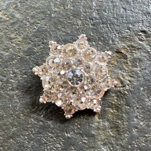 Darling Crystal Silver Snowflake Brooch